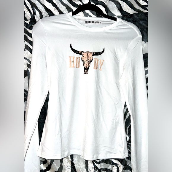 White Long Sleeve Top with Howdy Bull - Picture 4 of 7